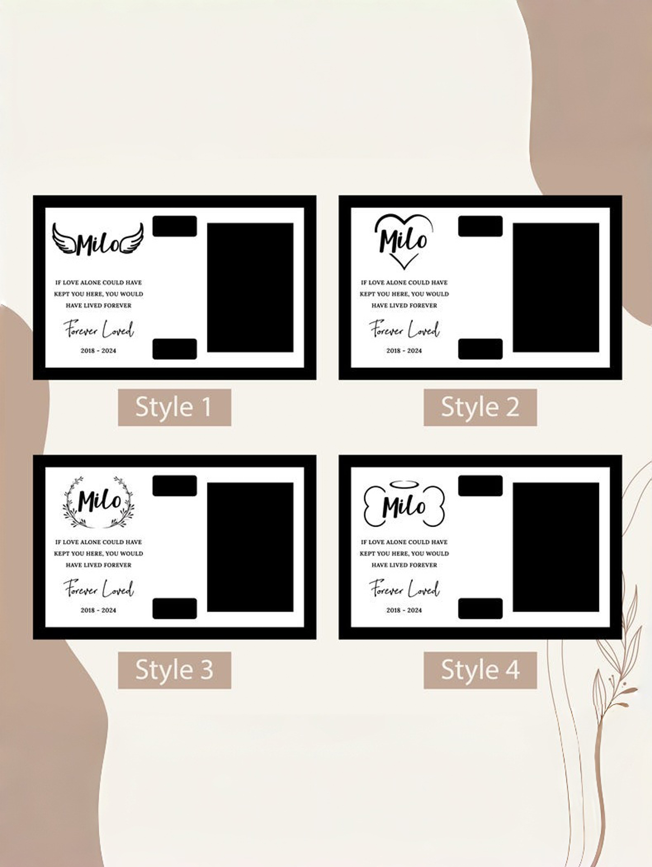 Personalized Wooden Pet Memorial Photo Frame